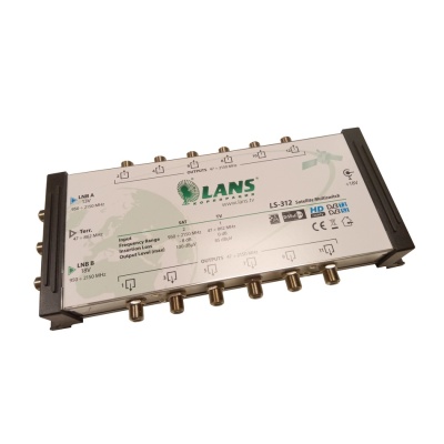 Мультисвитч Lans LS 312, 3 входа - 12 выходов, оконечный Мультисвитч Lans LS 312, 3 входа - 12 выходов, оконечный